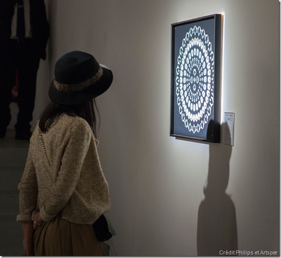 Concours Art&Care, sous la co-présidence d’Olivier Picasso et du Dr Georges Rodesch. Le Prix Philips-Arstper, a été décerné  par les dirigeants de Philips & Artsper à Hélène Goddyn pour son Mandala Humain "Mystique", le 2 avril 2015 au Palais de Tokyo, Paris. 